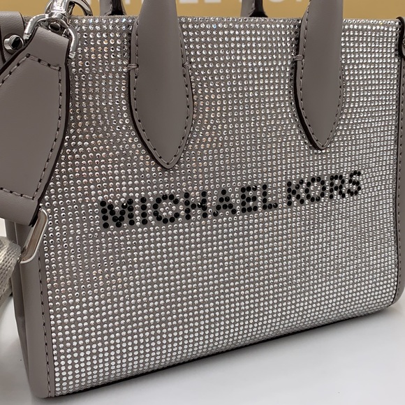 MICHAEL KORS MIRELLA XSMALL SHOPPER CROSSBODY PEARL GREY COLOR - Picture 6 of 16